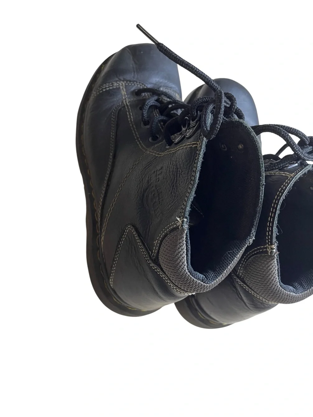 Dr. Martens Black Leather Lace-Up Ankle Boots Vtg work line 11011